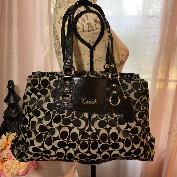 Coach Bags | Coach Black And Grey Signature Purse | Poshmark